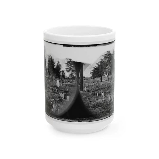 Richmond, Va. Graves Of Confederate Soldiers In Oakwood Cemetery, With Board Markers (U.S. Civil War) White Coffee Mug 15oz - Go Mug Yourself