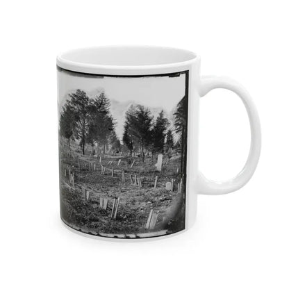 Richmond, Va. Graves Of Confederate Soldiers In Oakwood Cemetery, With Board Markers (U.S. Civil War) White Coffee Mug - Go Mug Yourself