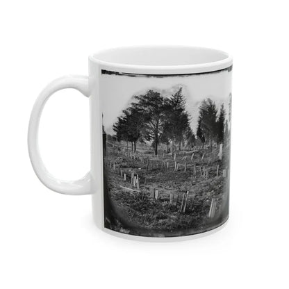 Richmond, Va. Graves Of Confederate Soldiers In Oakwood Cemetery, With Board Markers (U.S. Civil War) White Coffee Mug - Go Mug Yourself