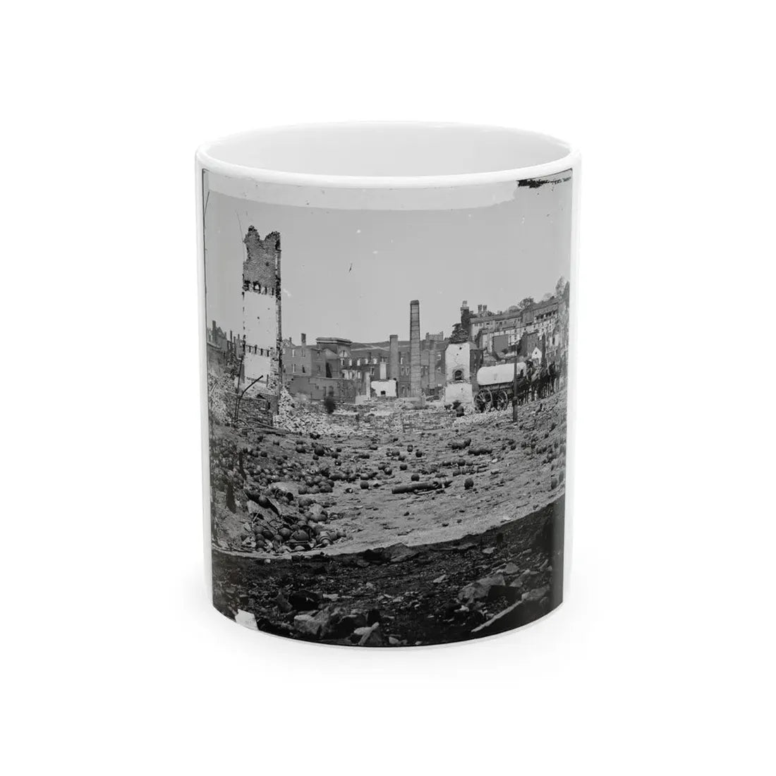 Richmond, Va. Grounds Of The Ruined Arsenal With Scattered Shot And Shell (U.S. Civil War) White Coffee Mug 11oz - Go Mug Yourself
