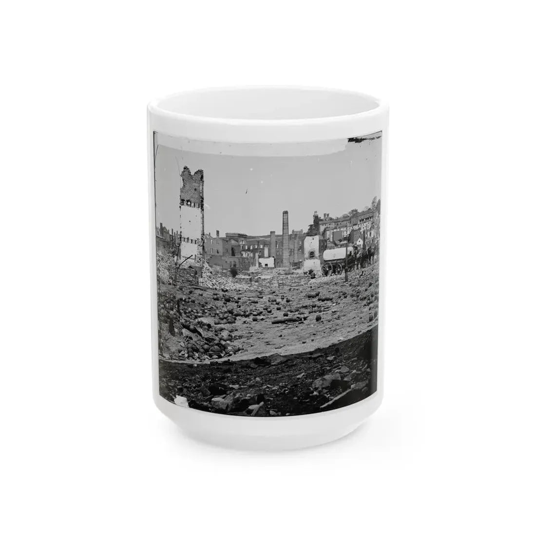 Richmond, Va. Grounds Of The Ruined Arsenal With Scattered Shot And Shell (U.S. Civil War) White Coffee Mug 15oz - Go Mug Yourself