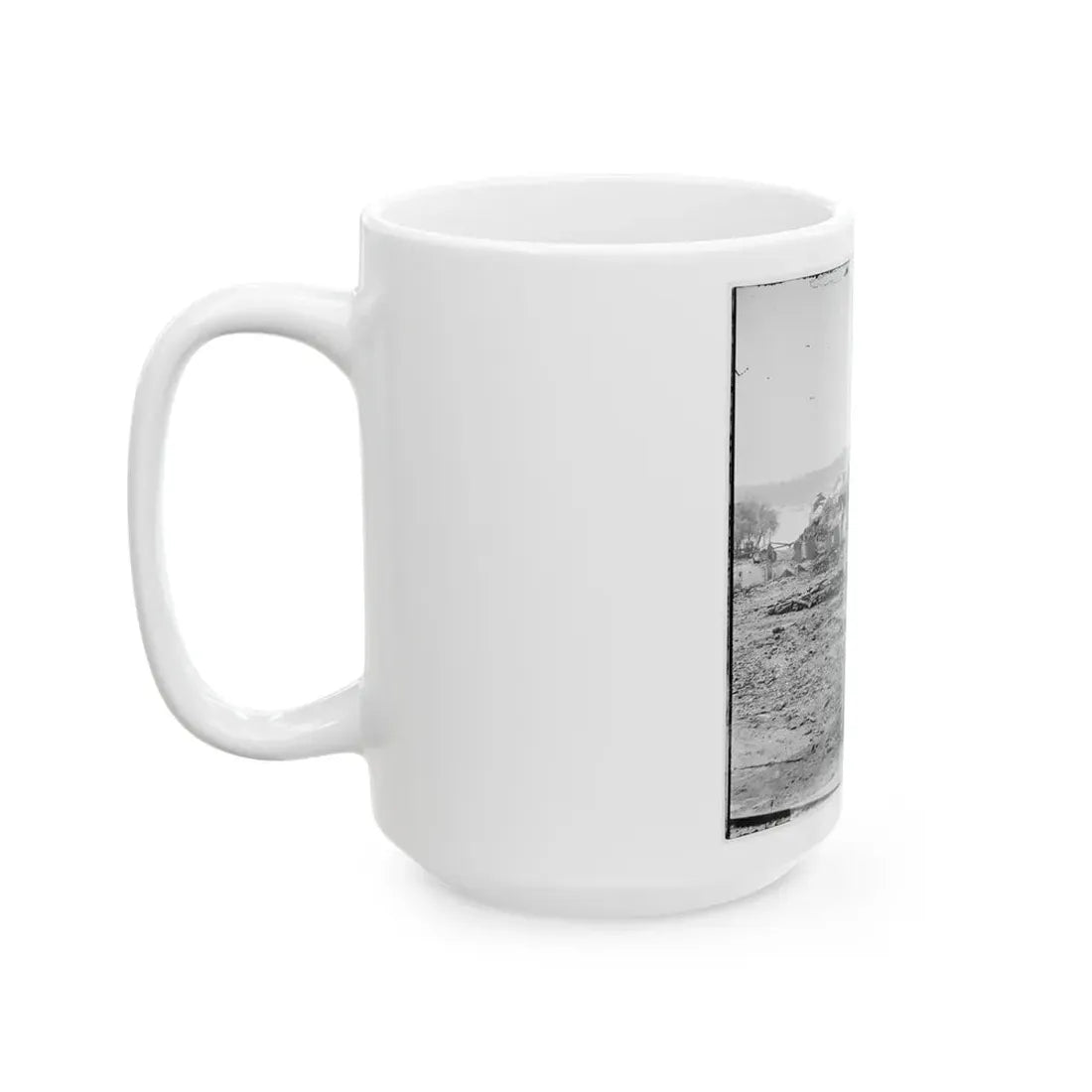 Richmond, Va. Guns And Ruined Buildings Near The Tredegar Iron Works (U.S. Civil War) White Coffee Mug - Go Mug Yourself