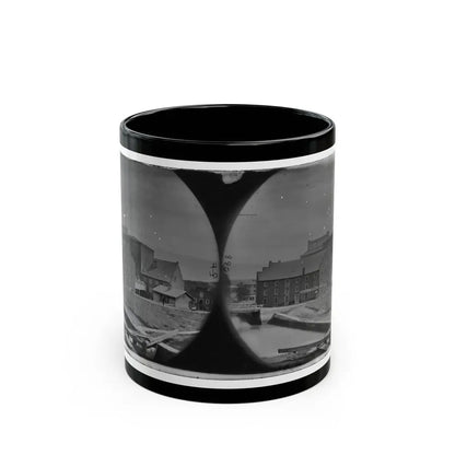 Richmond, Va. Haxall & Crenshaw's Flour Mill; Canal Lock In Foreground (U.S. Civil War) Black Coffee Mug 11oz - Go Mug Yourself