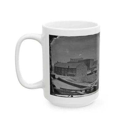 Richmond, Va. Haxall & Crenshaw's Flour Mill; Canal Lock In Foreground (U.S. Civil War) White Coffee Mug - Go Mug Yourself
