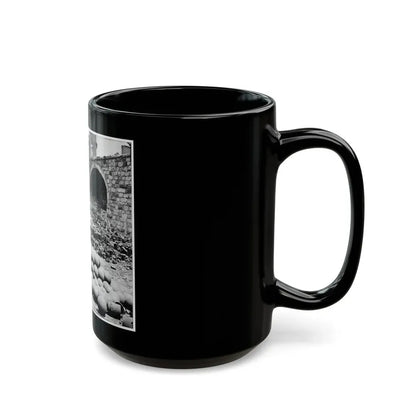 Richmond, Va. Piles Of Solid Shot, Canister, Etc., In The Arsenal Grounds; Richmond & Petersburg Railroad Bridge At Right (U.S. Civil War) Black Coffee Mug - Go Mug Yourself