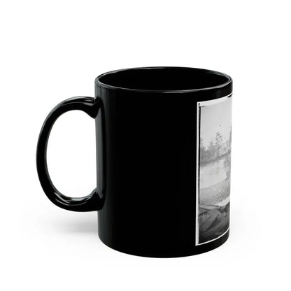 Richmond, Va. Pontoon Bridges Across The James, Looking Toward Manchester (U.S. Civil War) Black Coffee Mug - Go Mug Yourself
