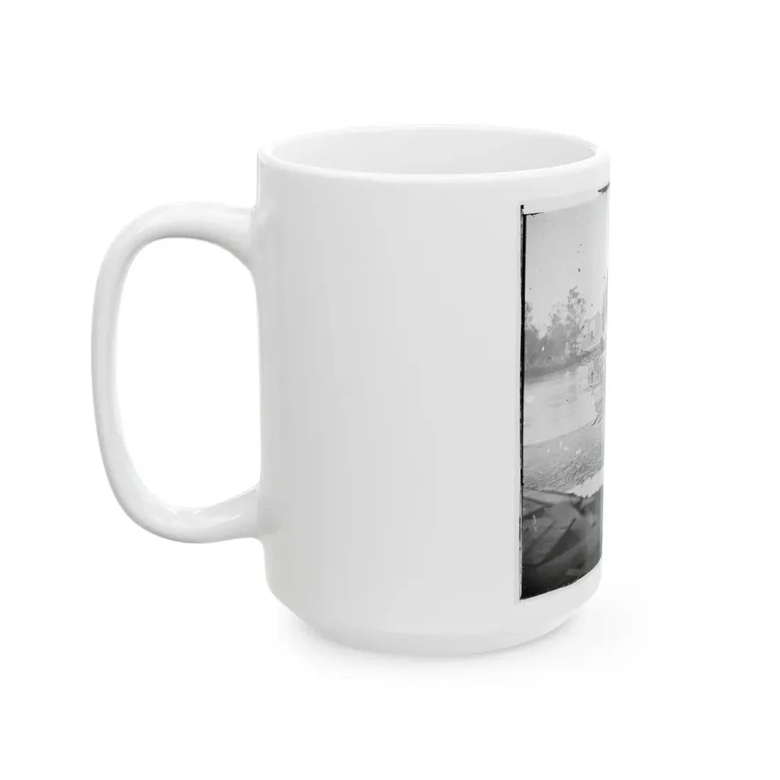 Richmond, Va. Pontoon Bridges Across The James, Looking Toward Manchester (U.S. Civil War) White Coffee Mug - Go Mug Yourself