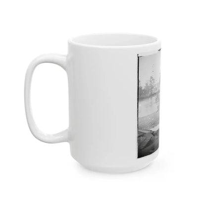 Richmond, Va. Pontoon Bridges Across The James, Looking Toward Manchester (U.S. Civil War) White Coffee Mug - Go Mug Yourself