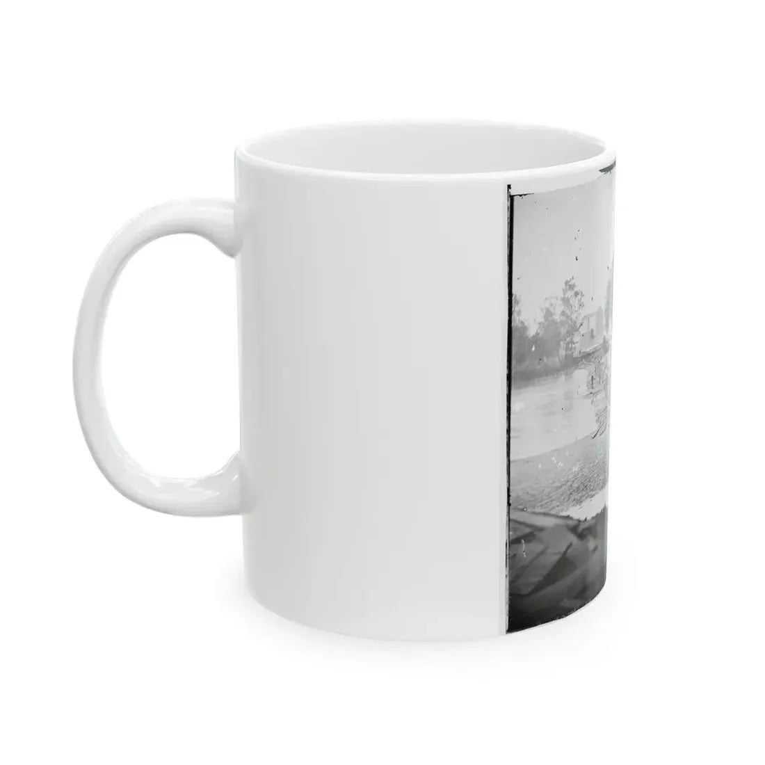 Richmond, Va. Pontoon Bridges Across The James, Looking Toward Manchester (U.S. Civil War) White Coffee Mug - Go Mug Yourself