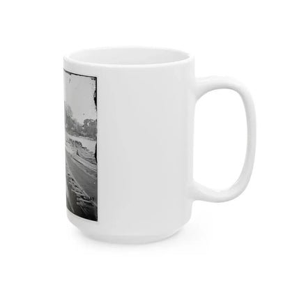 Richmond, Va. Pontoon Bridges Across The James, Looking Toward Manchester (U.S. Civil War) White Coffee Mug - Go Mug Yourself