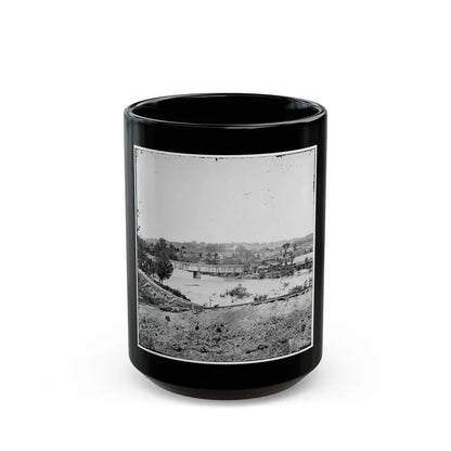 Richmond, Va. Railroad Bridge And Old Dominion Iron And Nail Works On Belle Isle (U.S. Civil War) Black Coffee Mug 15oz - Go Mug Yourself