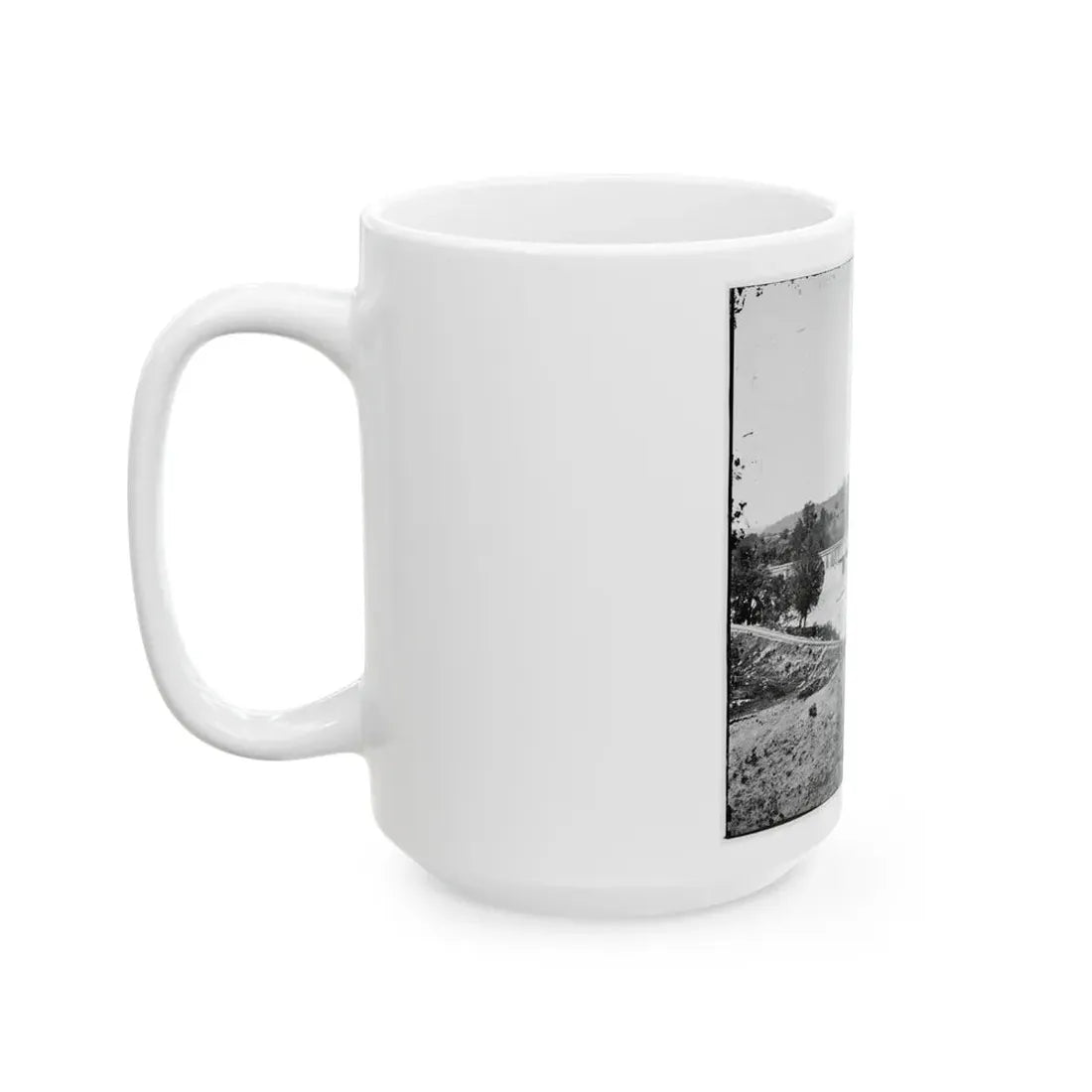 Richmond, Va. Railroad Bridge And Old Dominion Iron And Nail Works On Belle Isle (U.S. Civil War) White Coffee Mug - Go Mug Yourself
