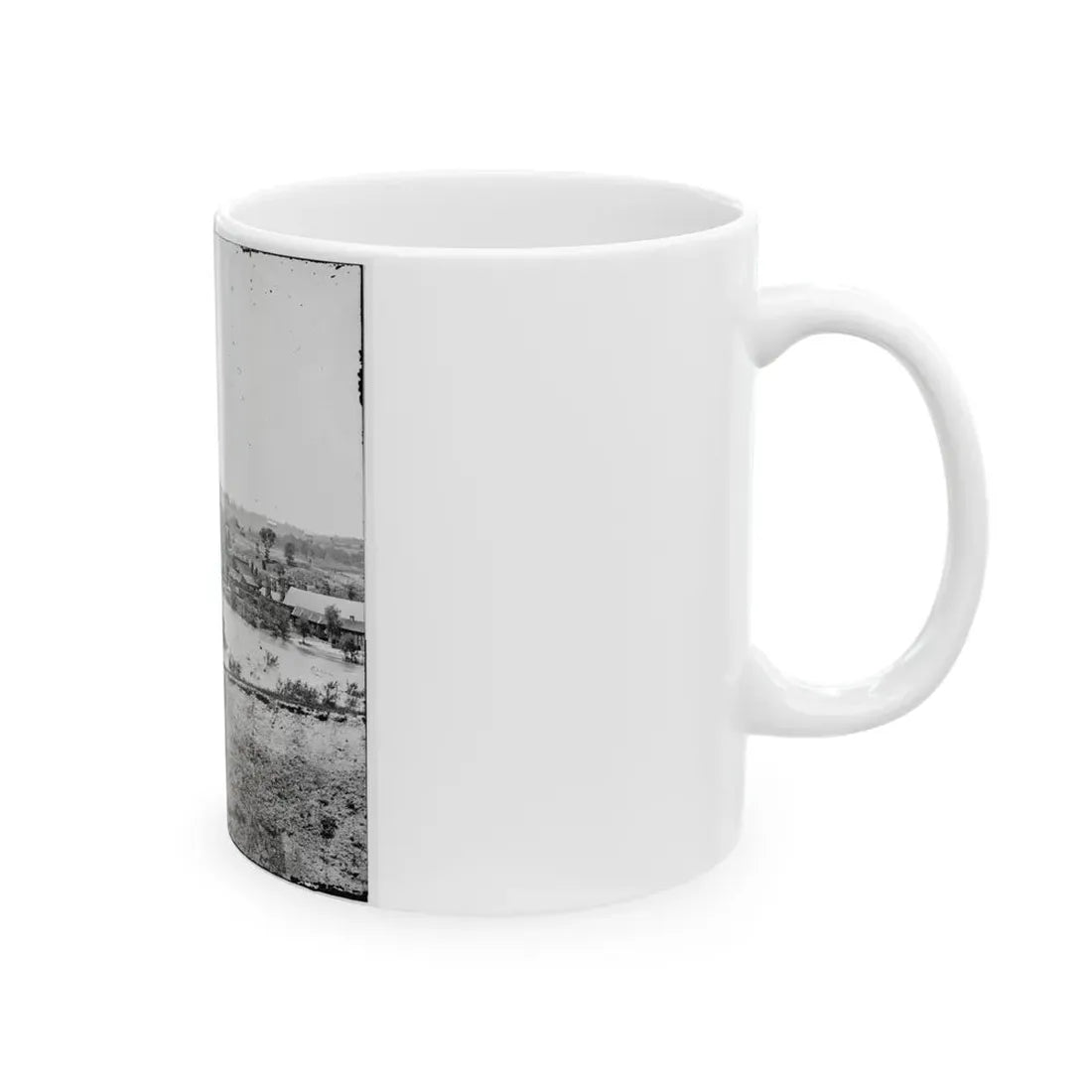 Richmond, Va. Railroad Bridge And Old Dominion Iron And Nail Works On Belle Isle (U.S. Civil War) White Coffee Mug - Go Mug Yourself