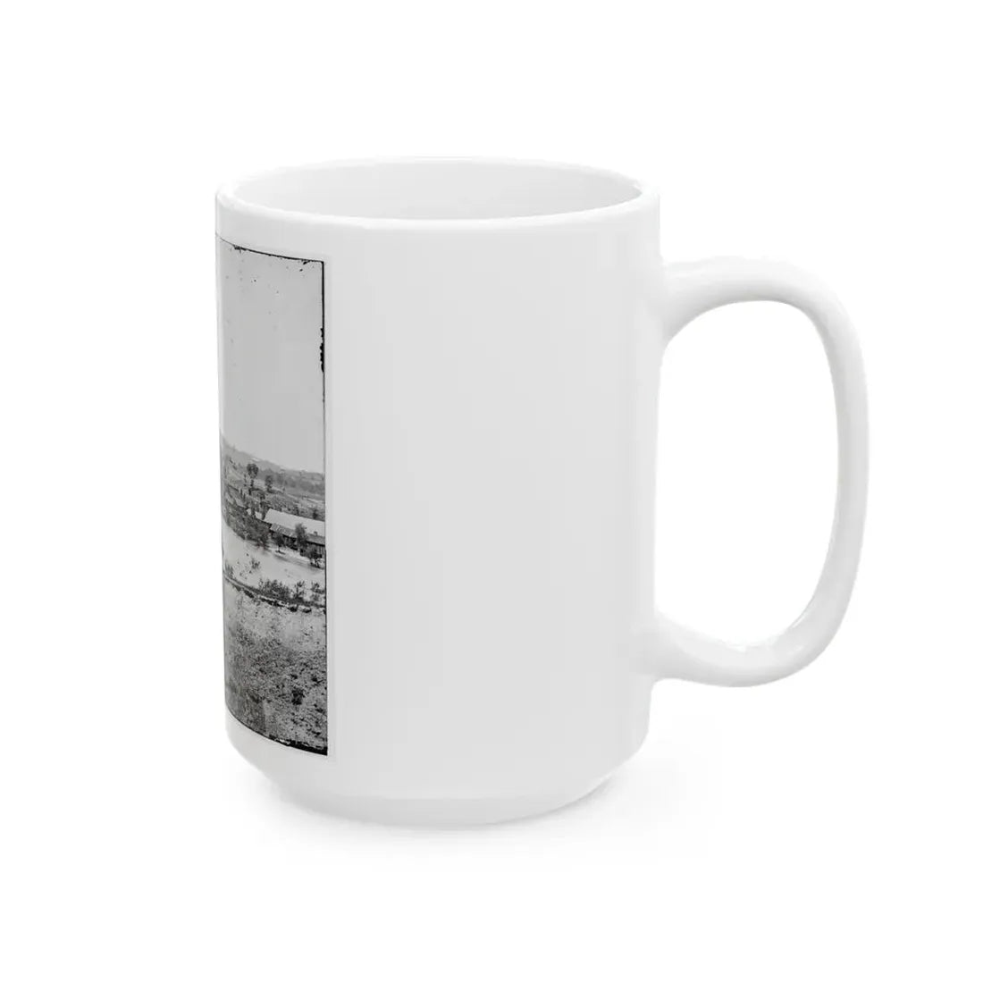 Richmond, Va. Railroad Bridge And Old Dominion Iron And Nail Works On Belle Isle (U.S. Civil War) White Coffee Mug - Go Mug Yourself