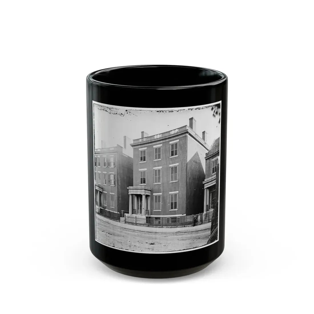 Richmond, Va. Residence Of Gen. Robert E. Lee (707 East Franklin Street) (U.S. Civil War) Black Coffee Mug 15oz - Go Mug Yourself