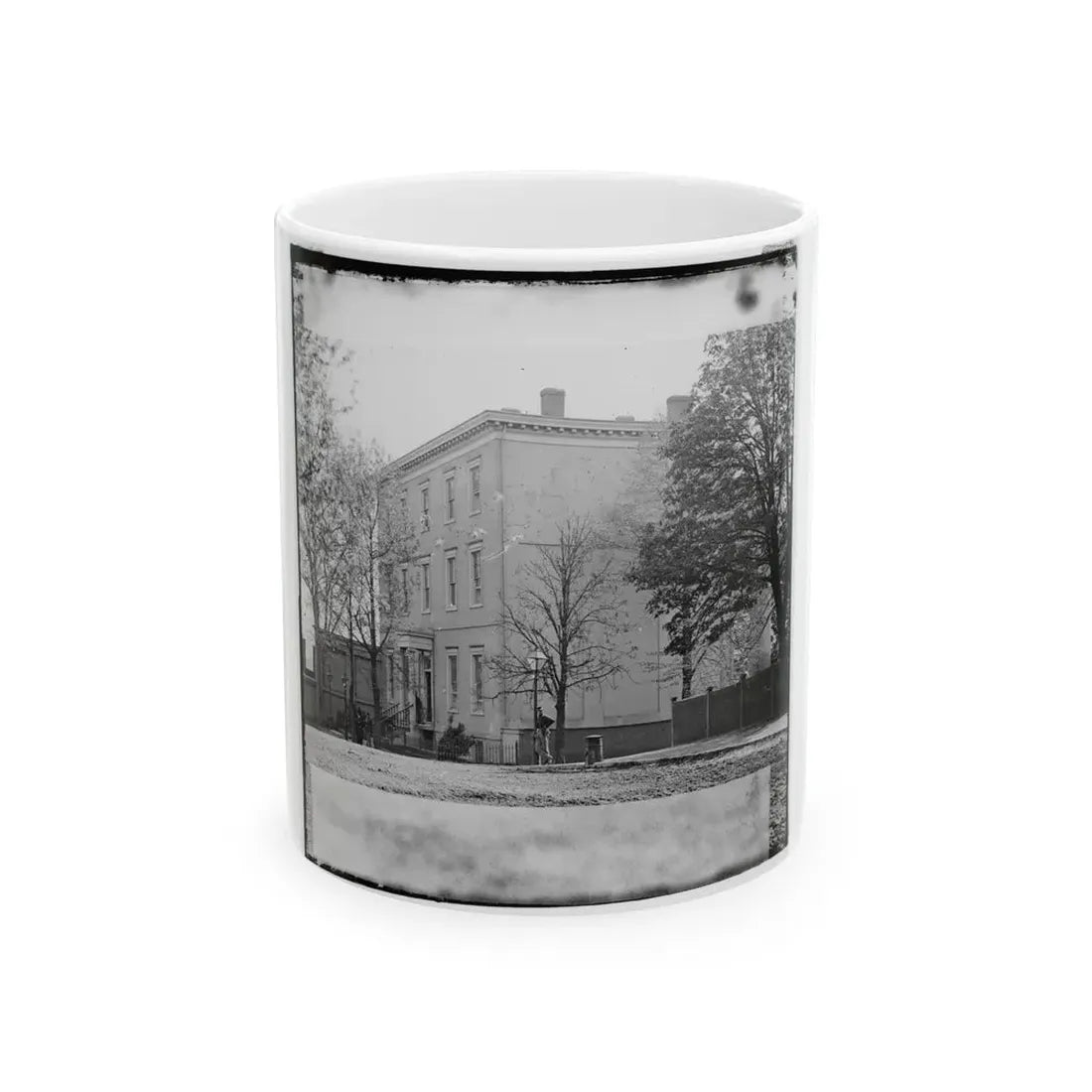 Richmond, Va. Residence Of Jefferson Davis (1201 East Clay Street); A Closer View (U.S. Civil War) White Coffee Mug 11oz - Go Mug Yourself