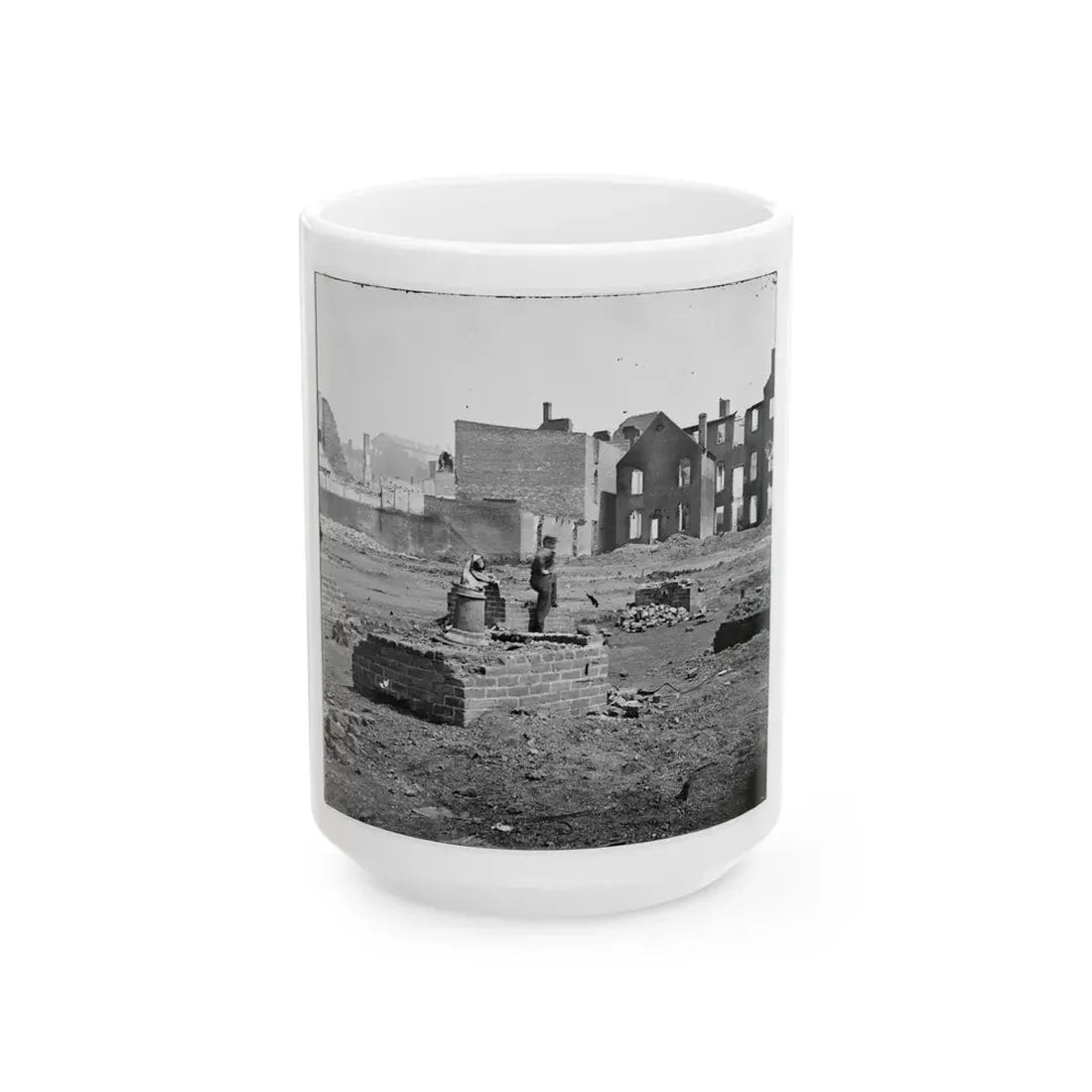 Richmond, Va. Ruined Buildings In The Burned District; Another View (U.S. Civil War) White Coffee Mug 15oz - Go Mug Yourself
