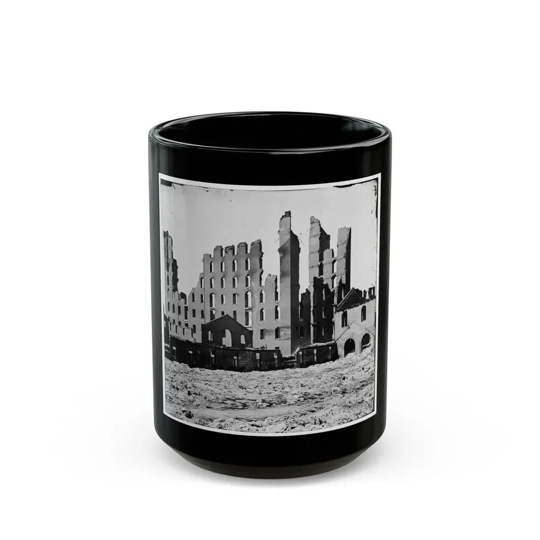 Richmond, Va. Ruined Buildings In The Burned District (U.S. Civil War) Black Coffee Mug 15oz - Go Mug Yourself