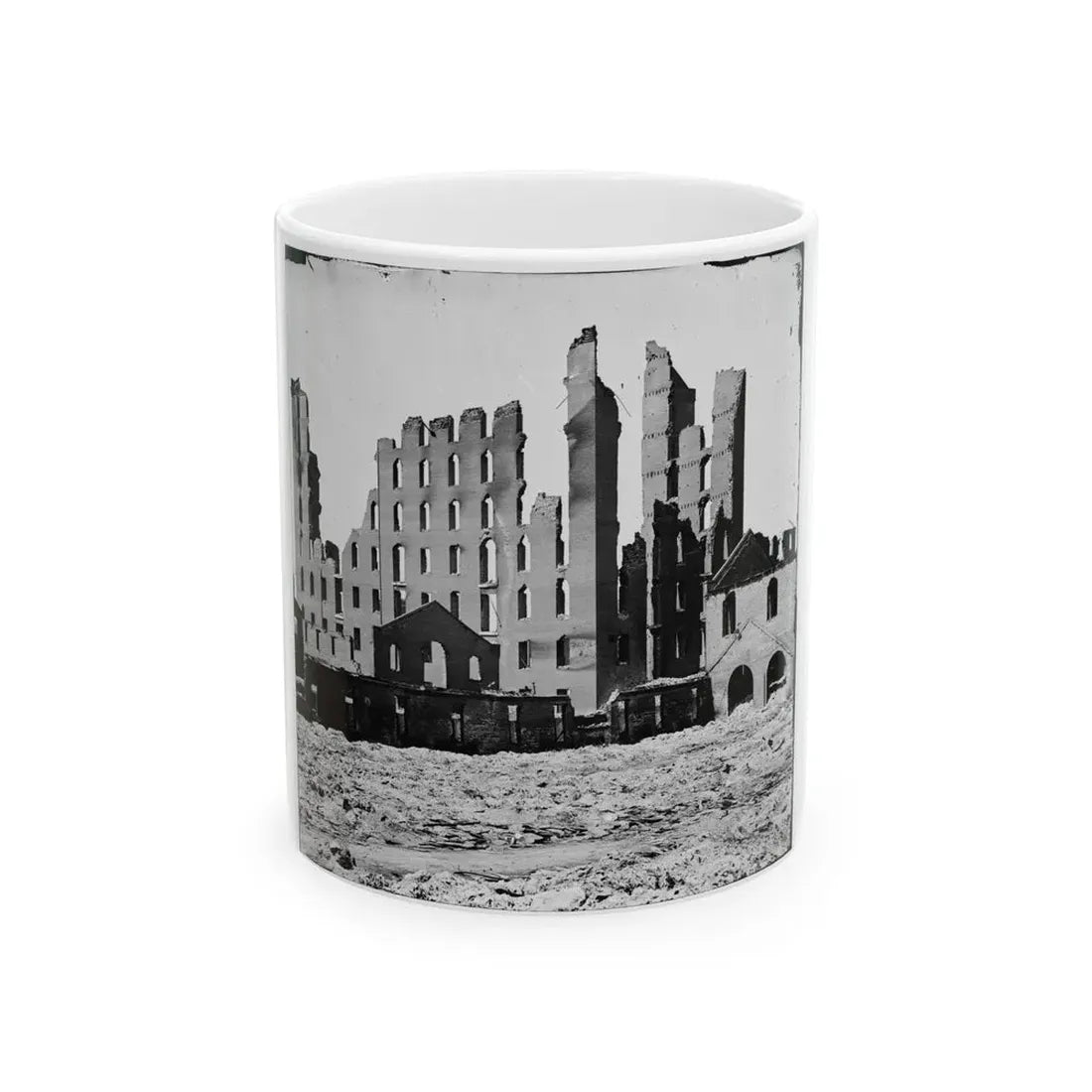 Richmond, Va. Ruined Buildings In The Burned District (U.S. Civil War) White Coffee Mug 11oz - Go Mug Yourself