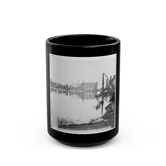 Richmond, Va. Ruined Buildings On Banks Of The Canal Basin (U.S. Civil War) Black Coffee Mug 15oz - Go Mug Yourself