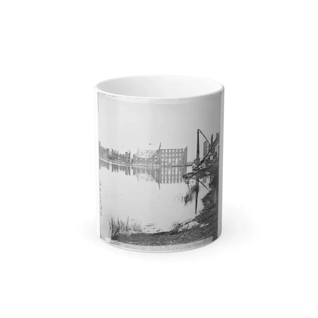 Richmond, Va. Ruined Buildings on Banks of the Canal Basin (U.S. Civil War) Color Changing Coffee Mug 11oz Default Title 11oz - Go Mug Yourself