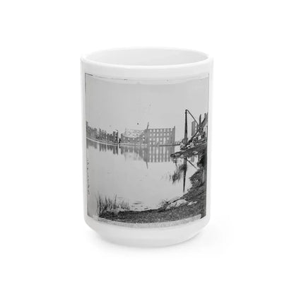 Richmond, Va. Ruined Buildings On Banks Of The Canal Basin (U.S. Civil War) White Coffee Mug 15oz - Go Mug Yourself