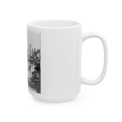 Richmond, Va. Ruined Buildings On Banks Of The Canal Basin (U.S. Civil War) White Coffee Mug - Go Mug Yourself