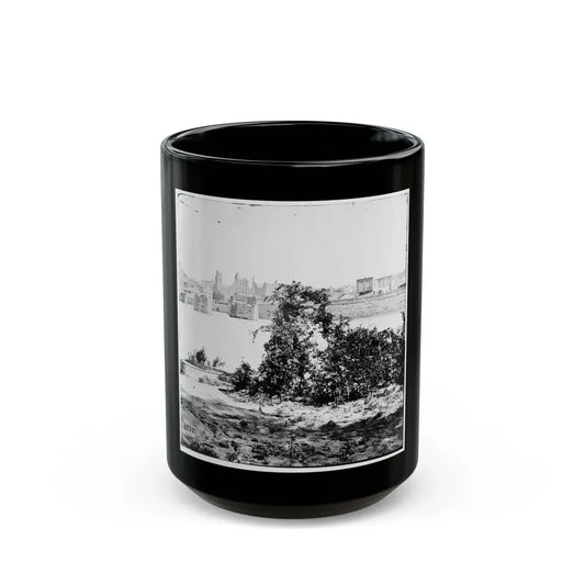 Richmond, Va. Ruins Of Mayo's Bridge; The City Beyond (U.S. Civil War) Black Coffee Mug 15oz - Go Mug Yourself