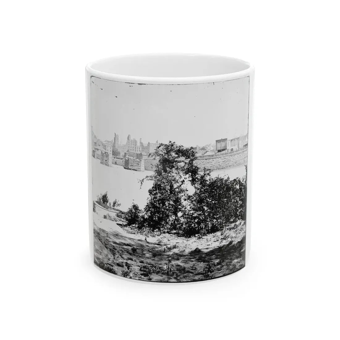 Richmond, Va. Ruins Of Mayo's Bridge; The City Beyond (U.S. Civil War) White Coffee Mug 11oz - Go Mug Yourself