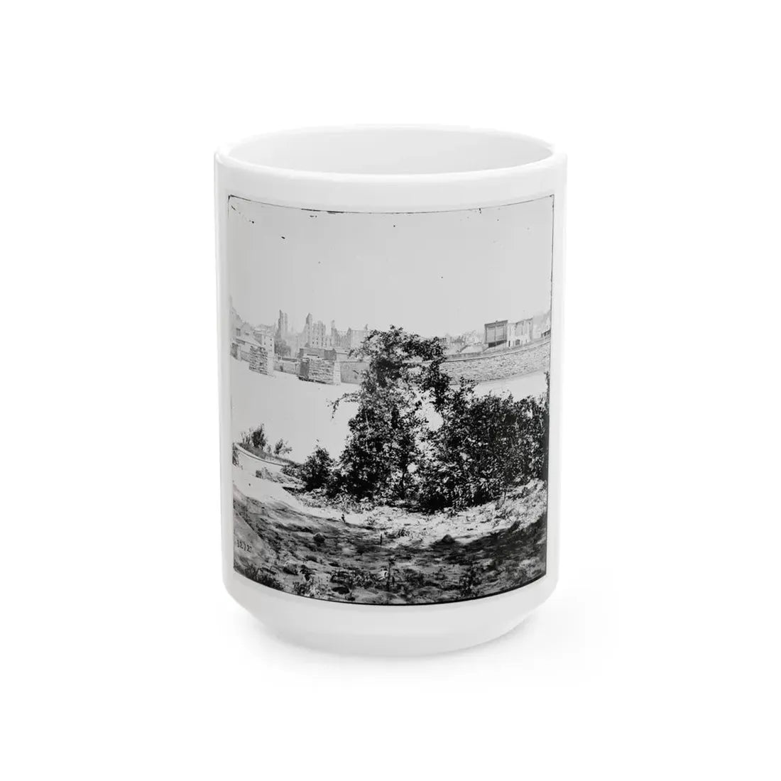 Richmond, Va. Ruins Of Mayo's Bridge; The City Beyond (U.S. Civil War) White Coffee Mug 15oz - Go Mug Yourself