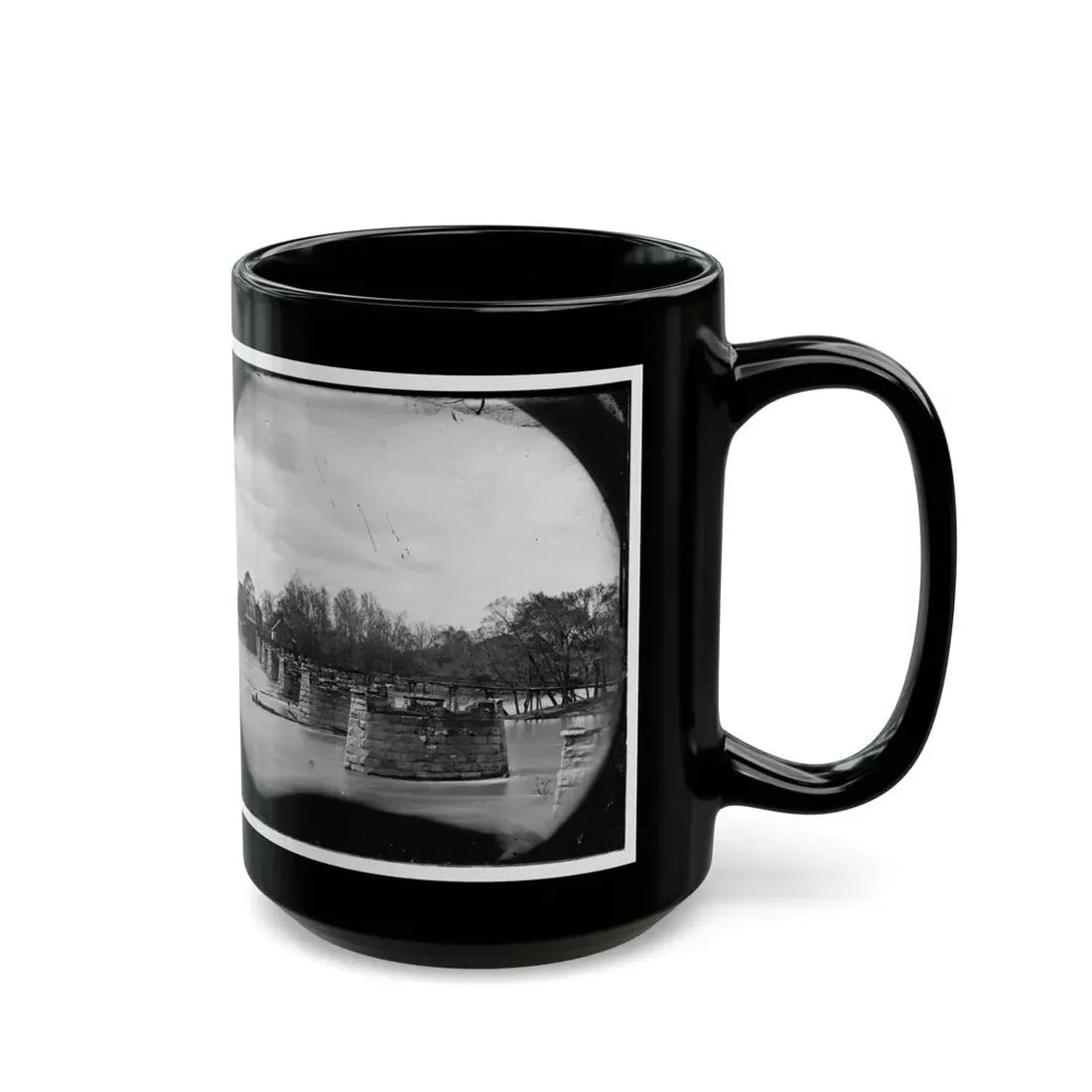 Richmond, Va. Ruins Of Mayo's Bridge (U.S. Civil War) Black Coffee Mug - Go Mug Yourself