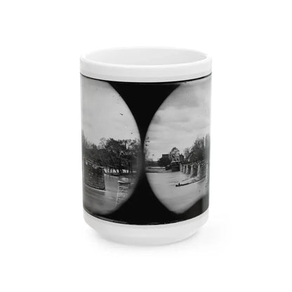 Richmond, Va. Ruins Of Mayo's Bridge (U.S. Civil War) White Coffee Mug 15oz - Go Mug Yourself