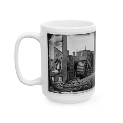 Richmond, Va. Ruins Of Paper Mill With Water-Wheel; Another View (U.S. Civil War) White Coffee Mug - Go Mug Yourself