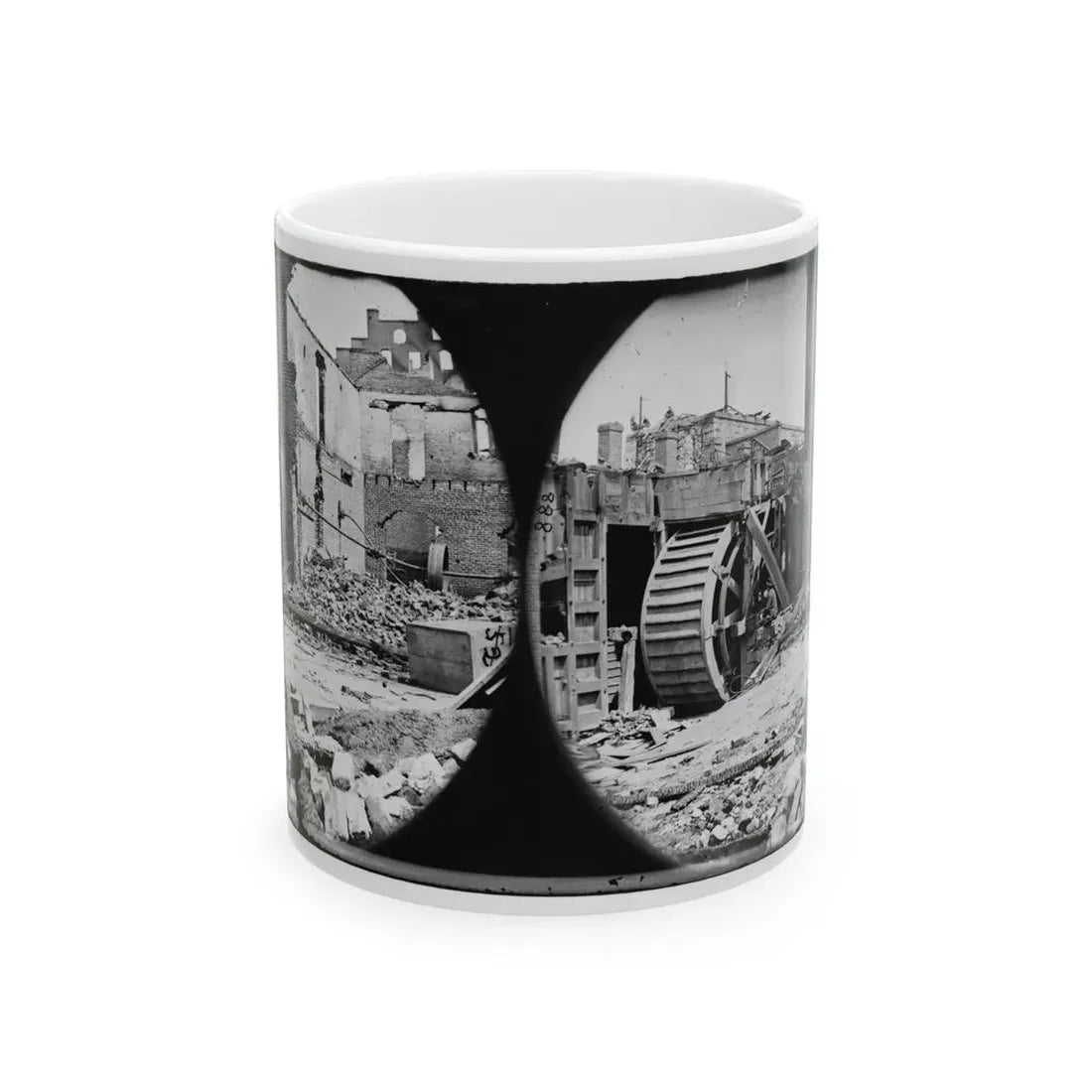 Richmond, Va. Ruins Of Paper Mill With Water-Wheel (U.S. Civil War) White Coffee Mug 11oz - Go Mug Yourself