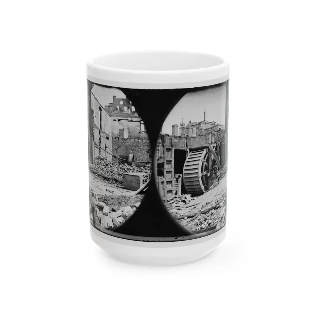Richmond, Va. Ruins Of Paper Mill With Water-Wheel (U.S. Civil War) White Coffee Mug 15oz - Go Mug Yourself