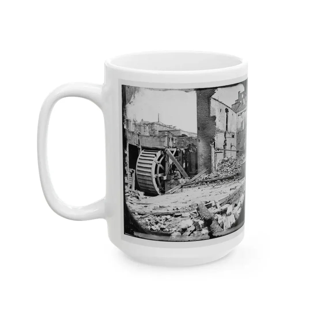 Richmond, Va. Ruins Of Paper Mill With Water-Wheel (U.S. Civil War) White Coffee Mug - Go Mug Yourself