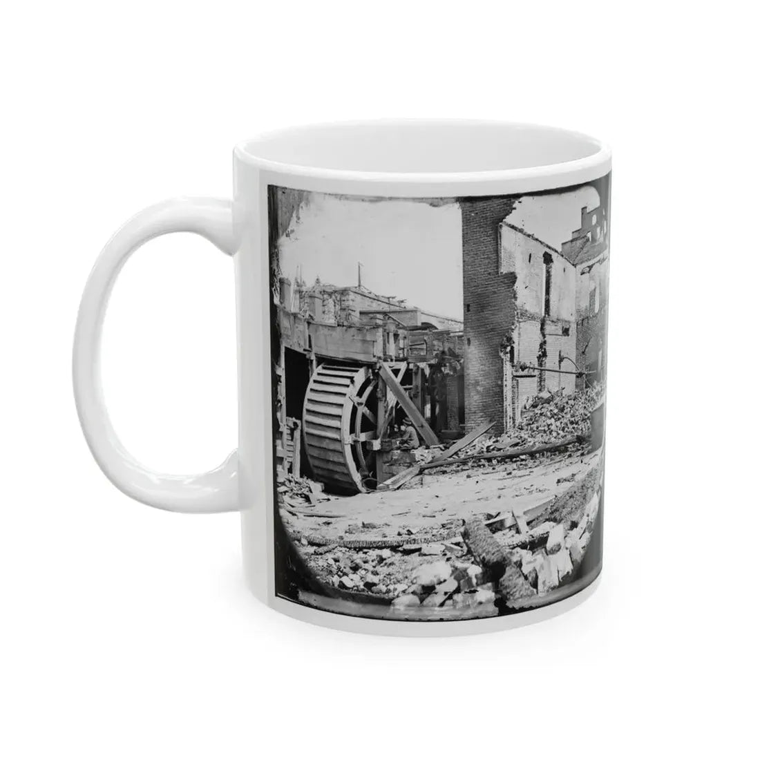 Richmond, Va. Ruins Of Paper Mill With Water-Wheel (U.S. Civil War) White Coffee Mug - Go Mug Yourself