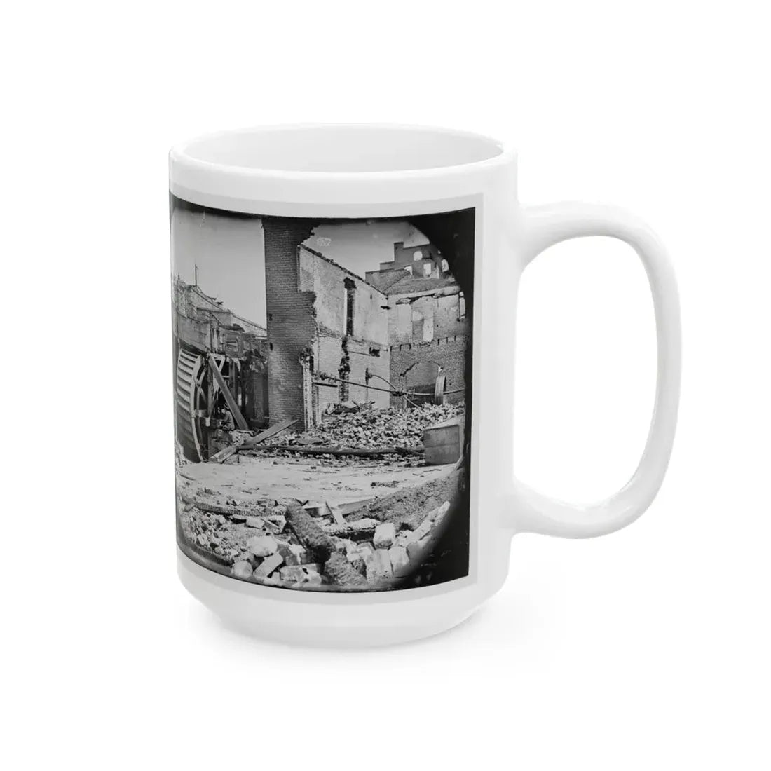 Richmond, Va. Ruins Of Paper Mill With Water-Wheel (U.S. Civil War) White Coffee Mug - Go Mug Yourself
