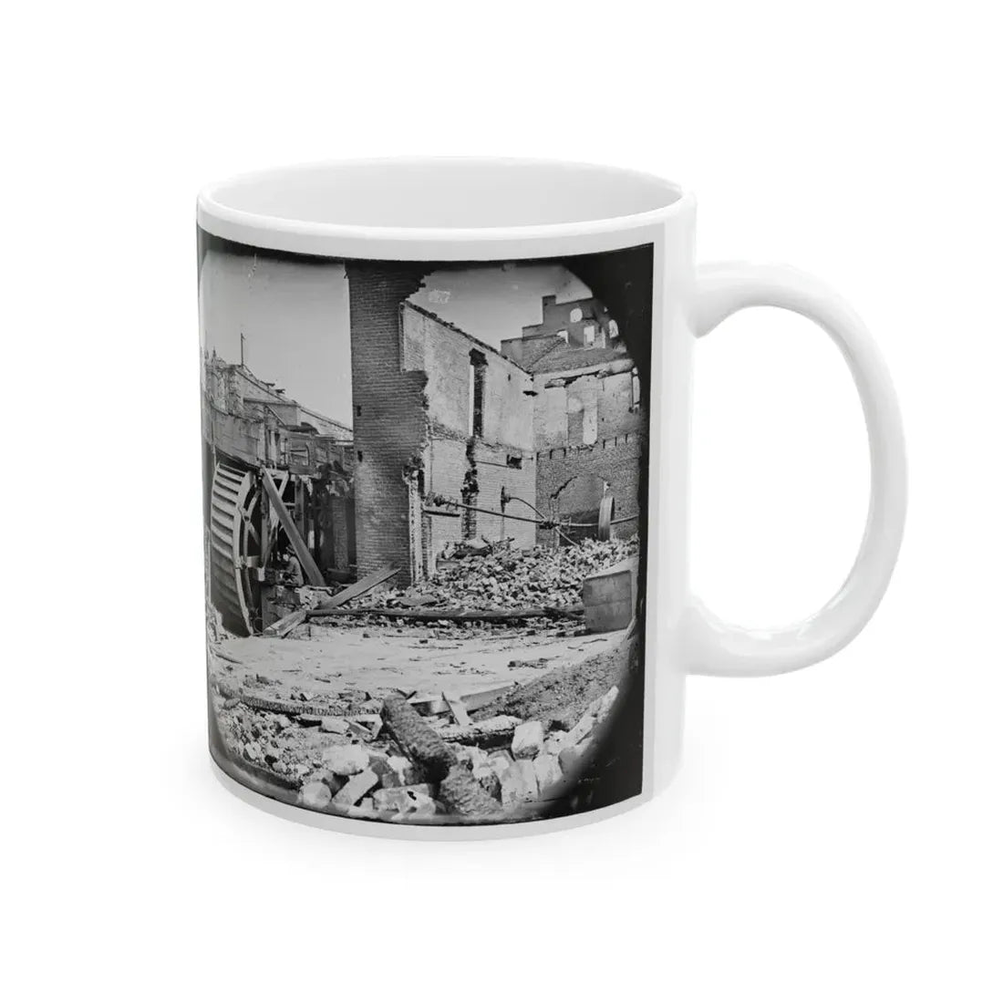 Richmond, Va. Ruins Of Paper Mill With Water-Wheel (U.S. Civil War) White Coffee Mug - Go Mug Yourself