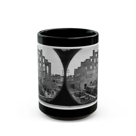 Richmond, Va. Ruins Of Paper Mill; Wrecked Paper-Making Machinery In Foreground (U.S. Civil War) Black Coffee Mug 15oz - Go Mug Yourself