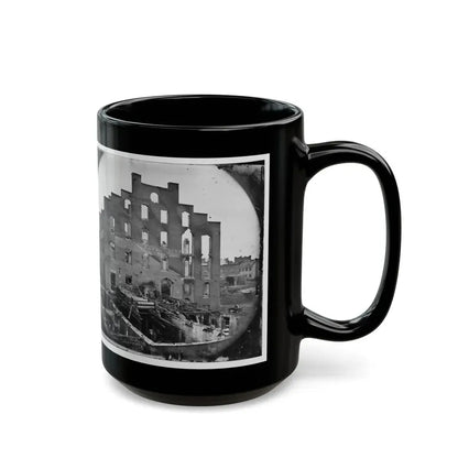 Richmond, Va. Ruins Of Paper Mill; Wrecked Paper-Making Machinery In Foreground (U.S. Civil War) Black Coffee Mug - Go Mug Yourself