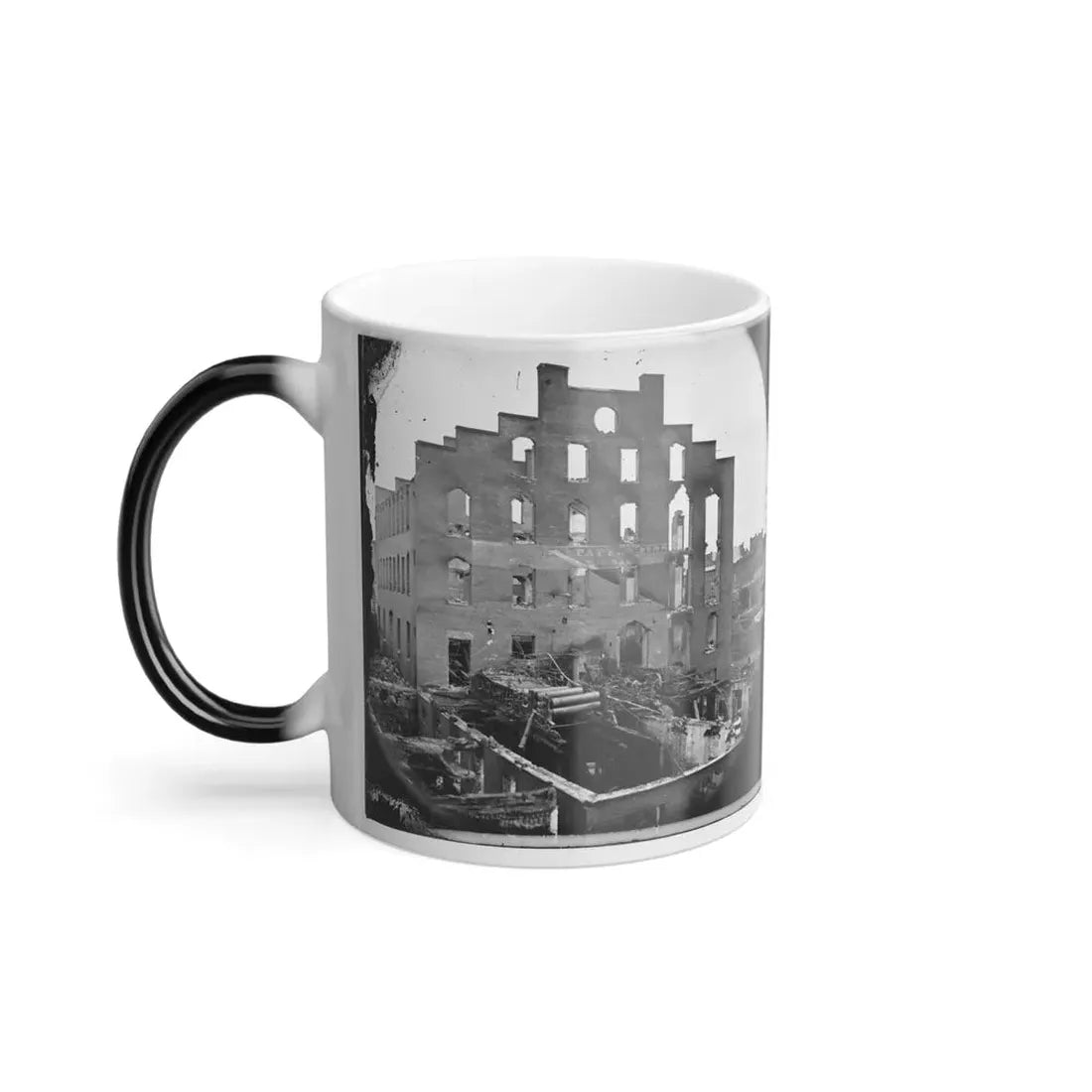 Richmond, Va. Ruins of Paper Mill; Wrecked Paper-Making Machinery in Foreground (U.S. Civil War) Color Changing Coffee Mug 11oz - Go Mug Yourself