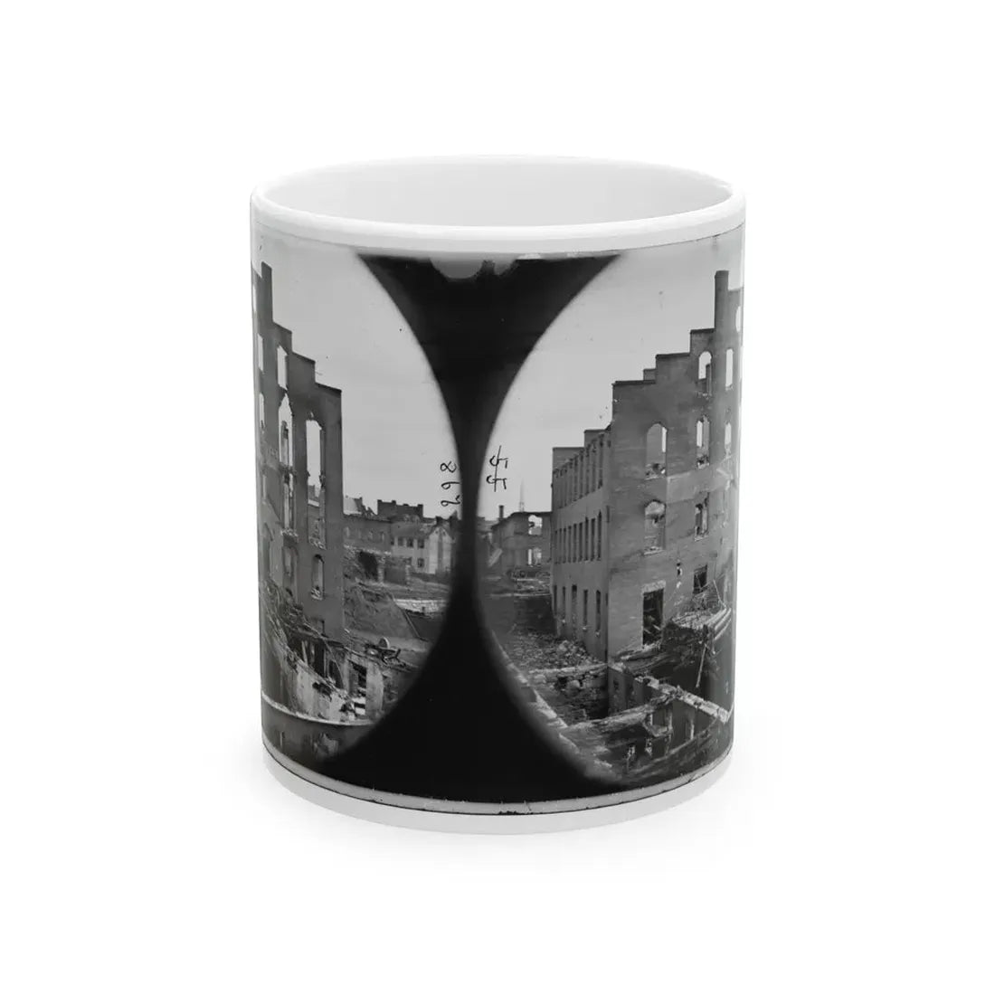Richmond, Va. Ruins Of Paper Mill; Wrecked Paper-Making Machinery In Foreground (U.S. Civil War) White Coffee Mug 11oz - Go Mug Yourself
