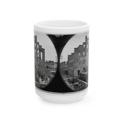 Richmond, Va. Ruins Of Paper Mill; Wrecked Paper-Making Machinery In Foreground (U.S. Civil War) White Coffee Mug 15oz - Go Mug Yourself