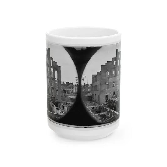 Richmond, Va. Ruins Of Paper Mill; Wrecked Paper-Making Machinery In Foreground (U.S. Civil War) White Coffee Mug 15oz - Go Mug Yourself