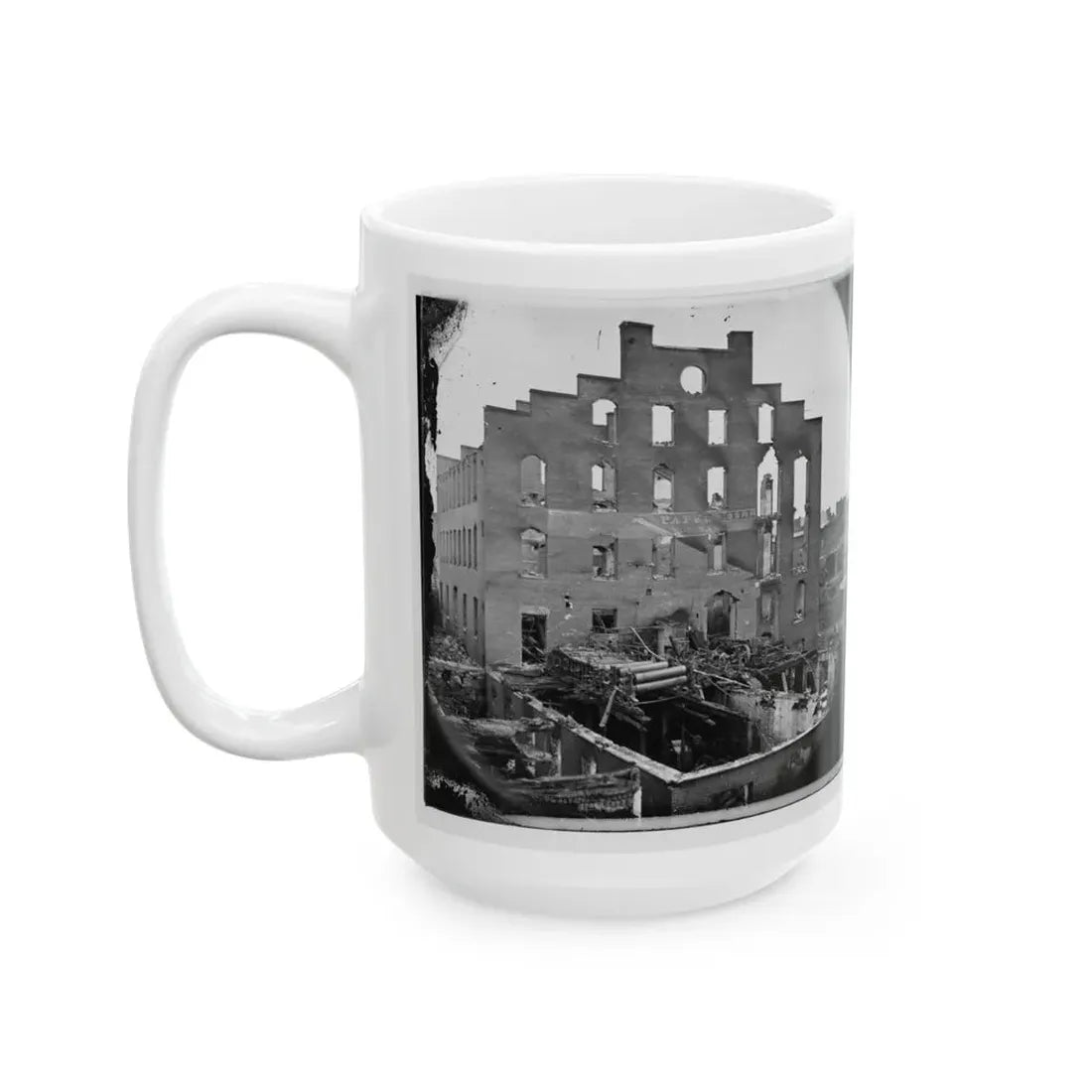 Richmond, Va. Ruins Of Paper Mill; Wrecked Paper-Making Machinery In Foreground (U.S. Civil War) White Coffee Mug - Go Mug Yourself