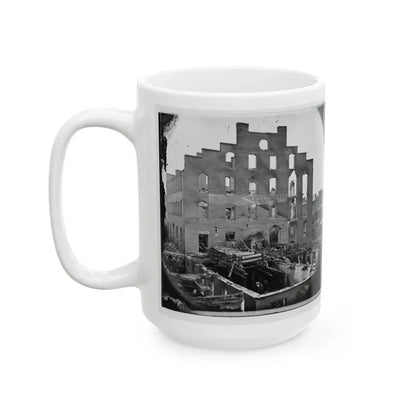 Richmond, Va. Ruins Of Paper Mill; Wrecked Paper-Making Machinery In Foreground (U.S. Civil War) White Coffee Mug - Go Mug Yourself