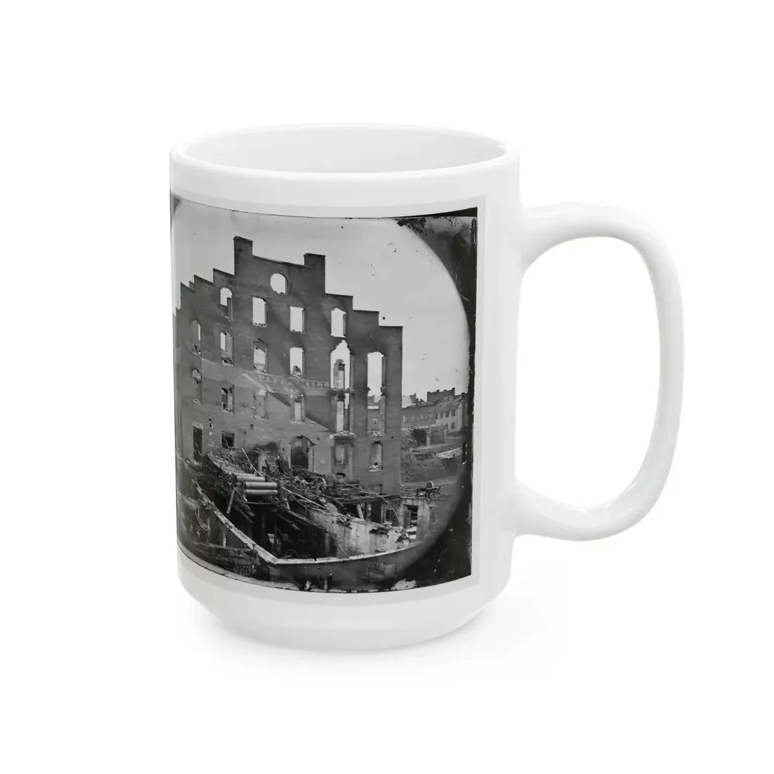 Richmond, Va. Ruins Of Paper Mill; Wrecked Paper-Making Machinery In Foreground (U.S. Civil War) White Coffee Mug - Go Mug Yourself