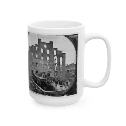 Richmond, Va. Ruins Of Paper Mill; Wrecked Paper-Making Machinery In Foreground (U.S. Civil War) White Coffee Mug - Go Mug Yourself