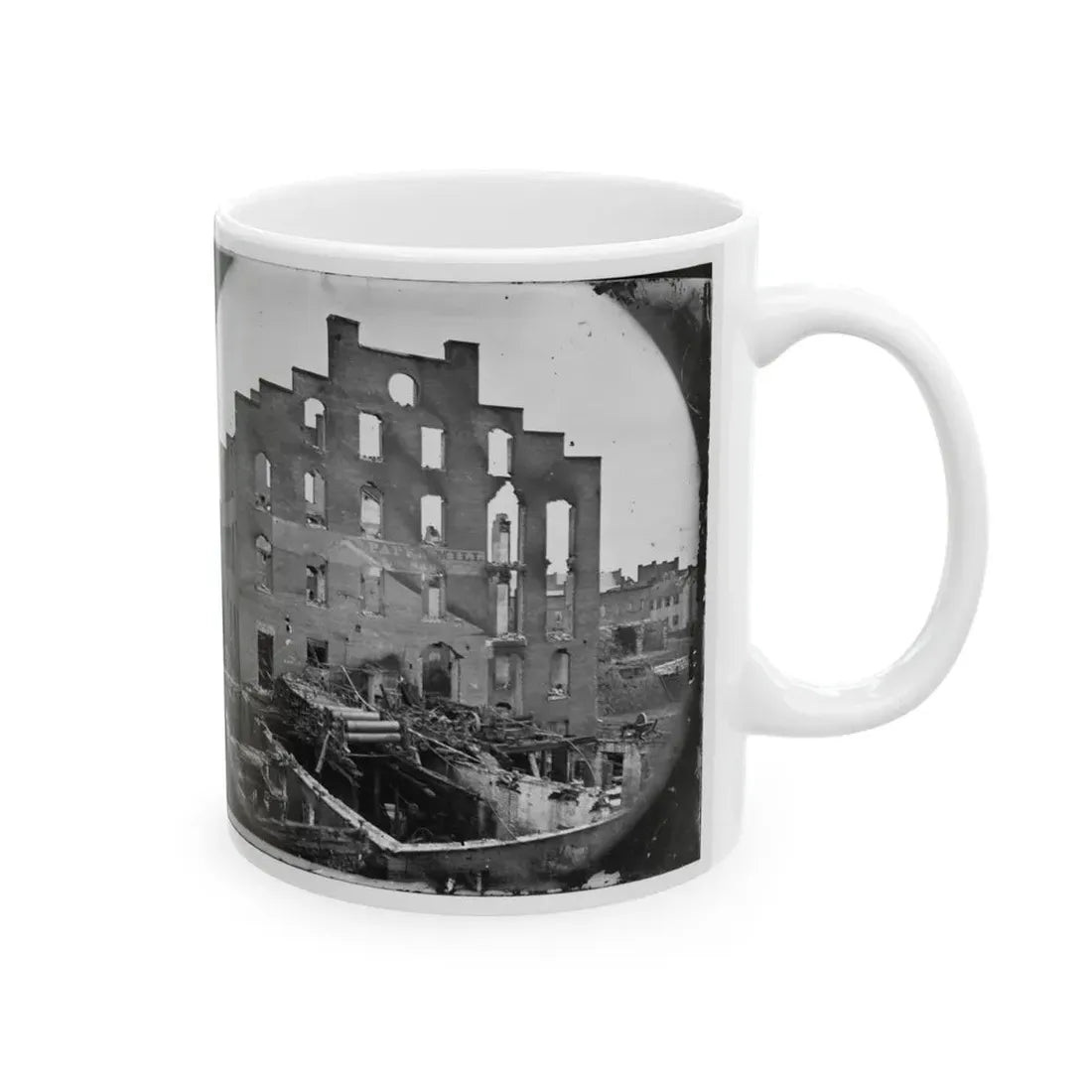Richmond, Va. Ruins Of Paper Mill; Wrecked Paper-Making Machinery In Foreground (U.S. Civil War) White Coffee Mug - Go Mug Yourself